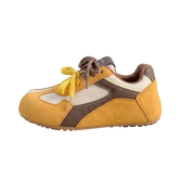 Breathable Lace-Up Walking Shoes Flat Platform Sneakers