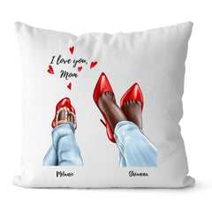 Mom And Daughter Pillow - I Love You Mom Personalized Mother And Daughter Pillow Case Personalized Gift For Mom