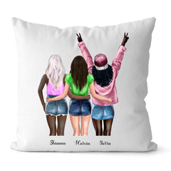 3 Sisters Pillow - Personalized Pillow With Name, Best Friend Pillow Gift, Personalized  Friendship Gifts BFF Cushion