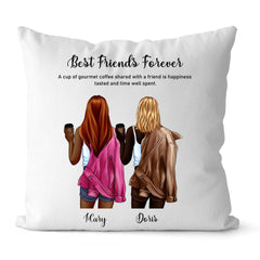 Coffee Girl Pillow - Best Friends Forever Personalized BFF Pillow