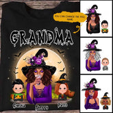 Halloween Sweatshirt - Up To 6 Kids Mom & Grandma With Kids Personalized Witch Sweatshirt