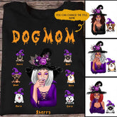Up to 6 Dogs Mom T Shirts - Personalized Witch T-Shirt Halloween Dog Mom Personalized Gifts