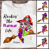Personalized Witch T-Shirts - Rockin' The Nana Life T Shirts Personalized Halloween Gifts for Family