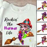 Personalized Witch Sweatshirt - Rockin' The Nana Life Sweatshirt Personalized Halloween Gifts for Family