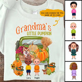 Fall Grandma Sweatshirt - Grandma's Little Pumpkins Fall Personalized Sweatshirt