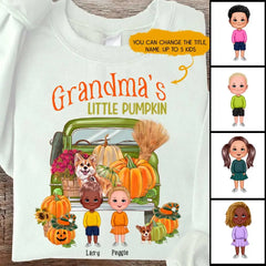 Fall Grandma Sweatshirt - Grandma's Little Pumpkins Fall Personalized Sweatshirt
