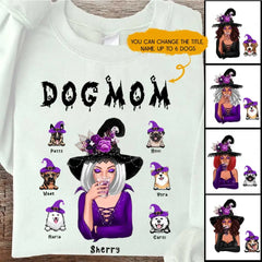 Witch Dog Mom Sweatshirt - Personalized Witch Sweatshirt Custom Dog Mom gifts