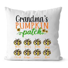 Fall Pumpkin Pillow - Grandma's Pumpkin Patch Personalized Pillow Best Family Gifts