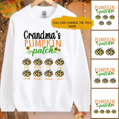 Fall Pumpkin Sweatshirt - Grandma's Pumpkin Patch Personalized Sweatshirt Best Family Gifts