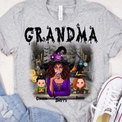 Witch & Kids T Shirts - Witch Women & Kids Personalized T Shirt Customized Halloween Gifts