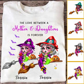 Personalized Witch T-Shirt - Witch On The Broom Personalized T-Shirt for Grandma, Mom, Daughter
