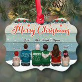 Merry Christmas Family Personalized Ornaments  with name Aluminum