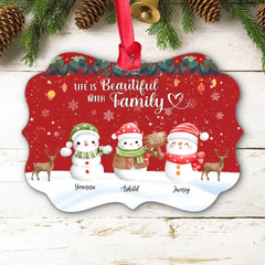Snowman Ornament - Up To 5 Snowman Personalized Christmas Ornaments