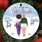Best Friends Ornaments - Up To 5 Girls Life is Better With Best Friends Personalized Ornaments Winter Sister Gifts