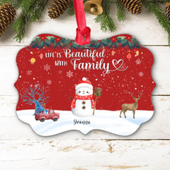 Snowman Ornament - Up To 5 Snowman Personalized Christmas Ornaments