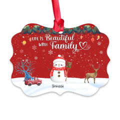 Snowman Ornament - Up To 5 Snowman Personalized Christmas Ornaments