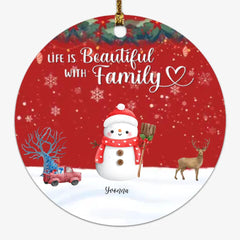 Snowman Ornament - Up To 5 Snowman Personalized Christmas Ornaments