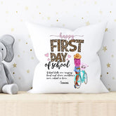 School Girl Pillow - Happy First Day Of School Personal Design Pillow