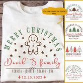 Christmas T Shirts - Customized Personalized Family Member T-Shirt Name Christmas T-Shirts