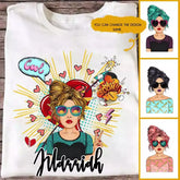 Comic Girl T-Shirt - Personalized Pop Art Girls T-Shirts With Name