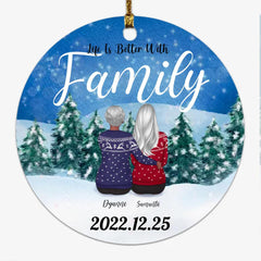 Personalized Family Ornament - Life is Better With Family Ornaments Dad & Mom & Kid Gifts