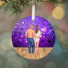 Couple Ornaments - Together Since Personalized Couple Ornaments Purple Design Gift