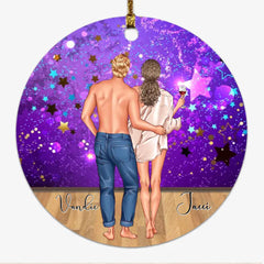 Couple Ornaments - Together Since Personalized Couple Ornaments Purple Design Gift