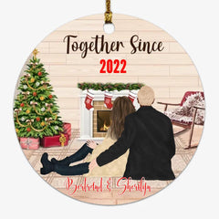 Couple Ornaments - Together Since Personalized Ornaments For Couple Gifts With Name