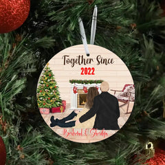 Couple Ornaments - Together Since Personalized Ornaments For Couple Gifts With Name
