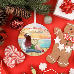 Couple With Dog Ornaments - Up To 3 Dogs Personalized Couple & Dog Ornament Gifts