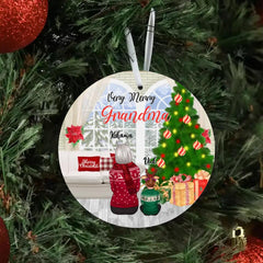 Grandma & Kids Ornaments - Very Merry Grandma Personalized Ornaments Family Christmas Gifts