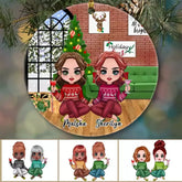 Best Friends Personalized Christmas Ornament Besties & Sister Christmas Gift Ceramic