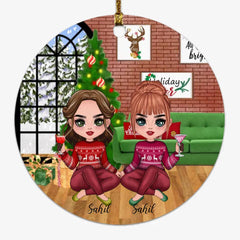 Christmas Sister Ornament - Best Friends Personalized Christmas Ornament Besties & Sister Christmas Gift