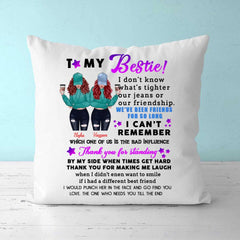 Best Friends Pillow - To My Bestie Personalized BFF Pillow For 2 Sisters Gifts