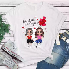 Mom & Daughter Shirts - Heart Personalized Mom and Daughter T-Shirt Mother's Day Gifts
