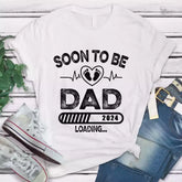 Father's Day T Shirt - Soon to Be Daddy Est 2024 Personalized Shirt for Dad