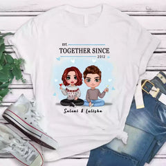 Couple T Shirts - Together Since Personalized Couple T-shirts copy