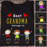 Grandma & Kids T Shirt - Best Grandma & Grandpa Belongs to Kids Personalized T Shirts