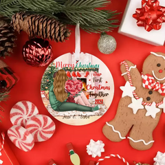 Couples Christmas Ornament - Our First Christmas Together Personalized Christmas Ornament for Couples