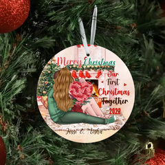 Couples Christmas Ornament - Our First Christmas Together Personalized Christmas Ornament for Couples