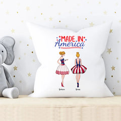 2 Sister Pillow - 4th of July Pillow Best Friend Sister Throw Pillows Personalized Pillows