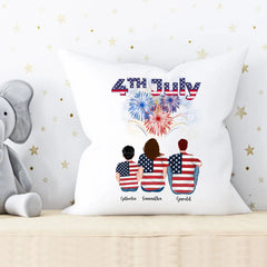 4th of July Pillow - Personalized Family Pillow Case Independence Day Mom & Dad & Kids Gifts
