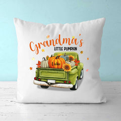 Fall Family Pillow - Grandma & Grandpa's Little Pumpkin Personalized Fall Pillow With Name