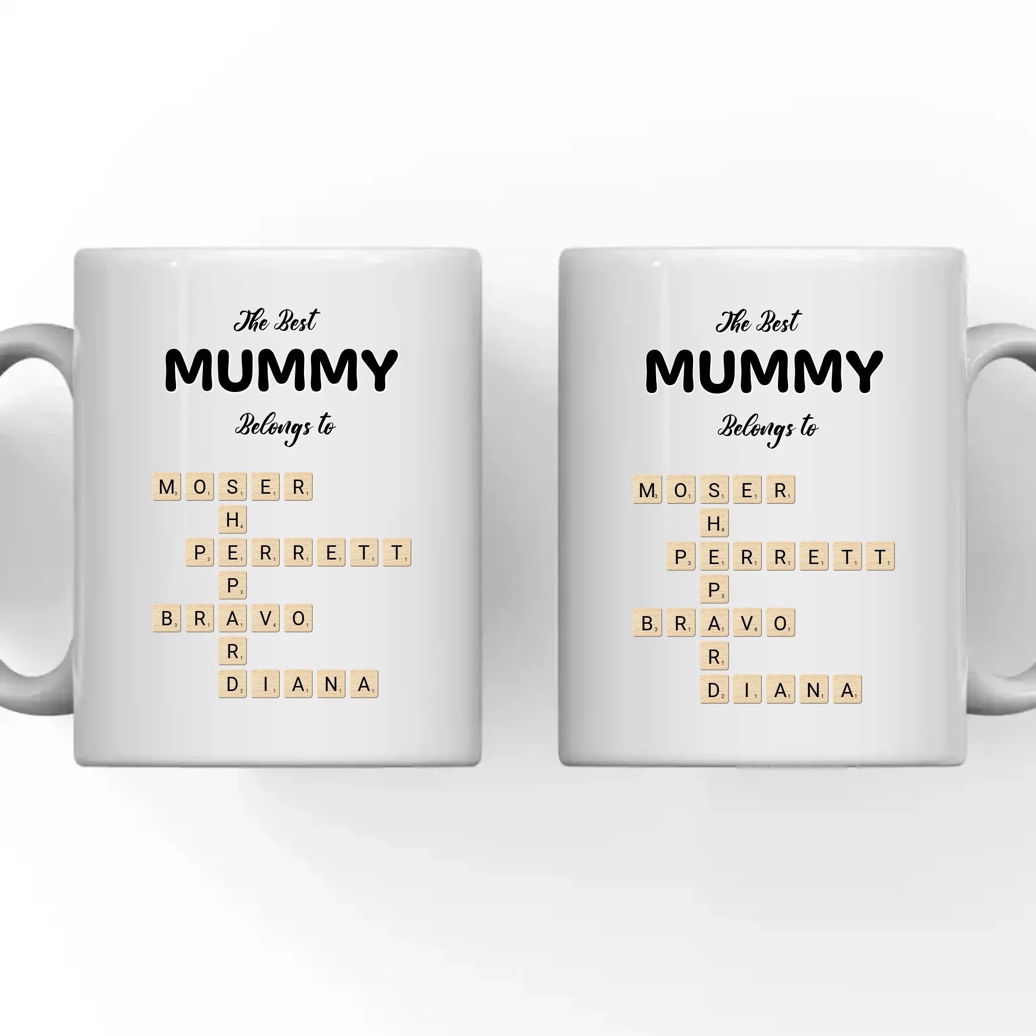The Best Mom Belongs to Kids Crossword Mug Customized White 11oz