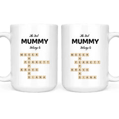The Best Mom Belongs to Kids Crossword Mug Customized White 15oz