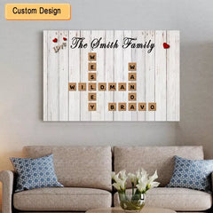 Family Crossword Canvas - Personalized Love Family Name Canvas & Poster Custom Puzzle Wall Art