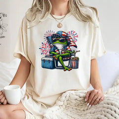 July 4th T Shirts - Funny Frog Fourth of July Shirt Personalized USA Independence Shirt
