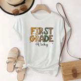 White Back to School T Shirt - Personalized 1st Grade Graphic Tee with Name For Boys (2)