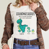 Grandmasaurus T-shirt - Like A Normal Grandma Only More Awesome Grandma and Kids Personalized Shirt (1)
