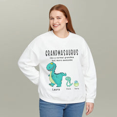 Grandmasaurus sweatshirt - Like A Normal Grandma Only More Awesome Grandma and Kids Personalized sweatshirt for women